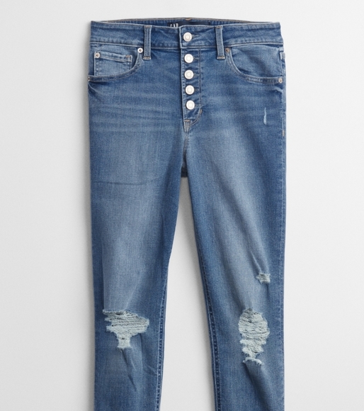 Gap size 27 regular 5 button distressed jeans - Picture 3 of 4